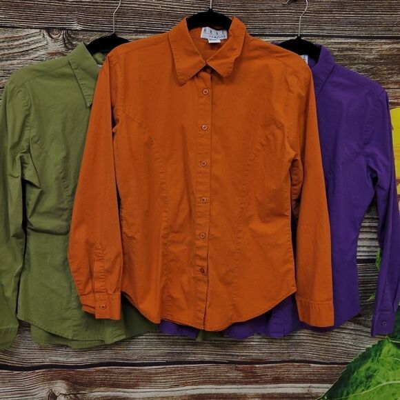 Real Comfort set if three long sleeve stretch tops medium pre-owned - Picture 1 of 8